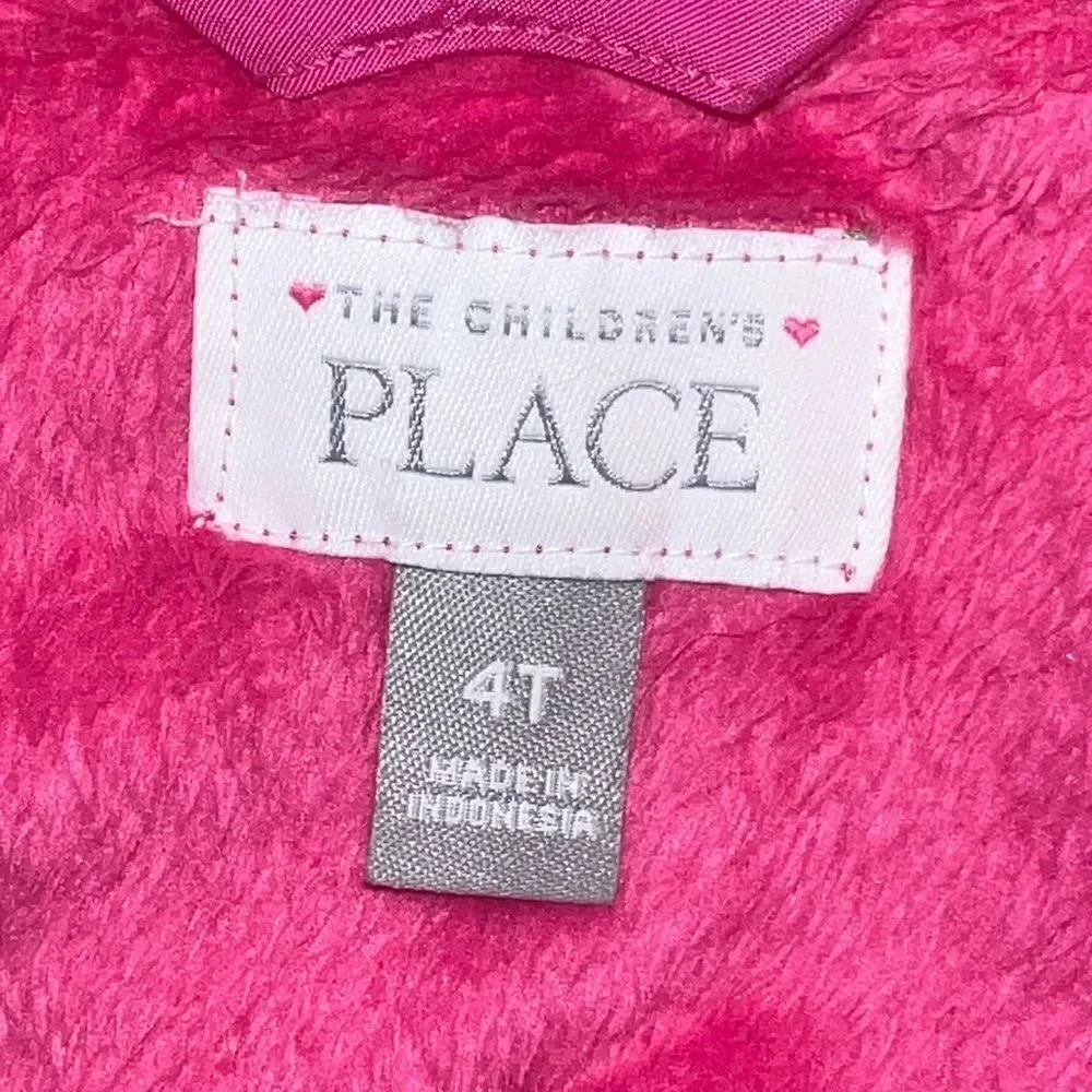 The Children's Place Faux Fur Jacket Pink Fall/Spring Toddler Girls 4T EUC